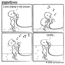 Singing in the shower cartoon 1